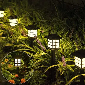 1/2/4/6Pcs סולארית חיצונית עמיד למים LED הדשא מנורה קטנה ארמון המנורה בחצר אווירה קישוט הגן הקרקע תקע המנורה חם