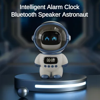 חכם Bluetooth אודיו אסטרונאוט הביתה יצירתי כרטיס TF רדיו FM שעון AI TWS רמקול אינטרקום שעון מעורר אווירה אורות
