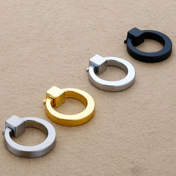 5cm חור אחד האמריקאי טבעת משיכה להתמודד עם זהב, שחור, כסוף מודרני, מלתחה פשוט מגירה הטבעת משוך את הידית רהיטים חומרה