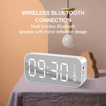 Bluetooth רמקול אלחוטיות HiFi רמת Stero Sound סאב עם מסך השעון המעורר אודיו תמיכה TF כרטיס SD FM משק הבית Speake