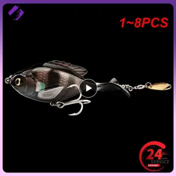 1~8PCS עם מדחף Topwater דיג פתיונות 97mm 16.6 גרם פיתיון מלאכותי קשה פלופר פיתיון דמוי דג מסתובב הזנב דיג ציוד