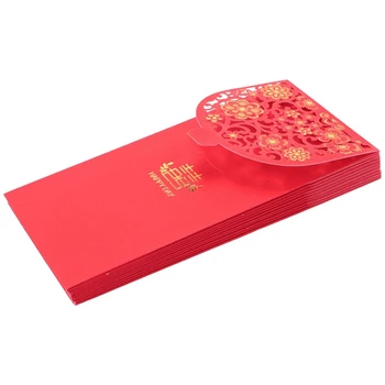 50PCS הסינית האדומה מעטפות כסף מזל מעטפות חתונה אדום מנות לשנה החדשה החתונה (7X3.4)