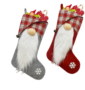 2023 קישוטי חג המולד, גרביים ממתקים שקיות תליוני עץ חג המולד גרבי חג המולד שקיות מתנה אישית תווית