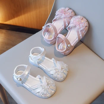 בנות נסיכה סנדלים עבור מסיבת החתונה ילדים הנסיכה מרי ג ' יין נעליים רכות ילדים פרפר אצבעות כתרים, נעליים פשוט מתוק