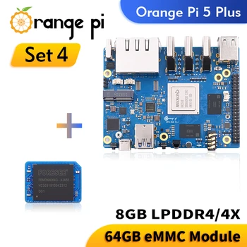 תפוז פאי 5 Plus 8GB RAM + 64GB Emmc מודול יחיד מחשב הלוח RK3588 PCIE מודול חיצוני Wifi6.0-BT5.0 SSD כתום Pi5 פלוס