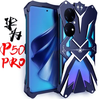 תיקים עבור Huawei P50 Pro Zimon יוקרה תור הכבדות שריון מתכת אלומיניום טלפון נייד Case עבור Huawei P50 Pro כיסוי