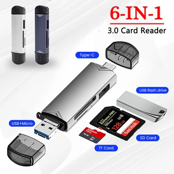 OTG סוג C Micro SD Card Reader Elough 6 ב 1 הילוכים במהירות גבוהה מתאם מסוג C USB 3.0 Flash Drive קורא כרטיסי זיכרון