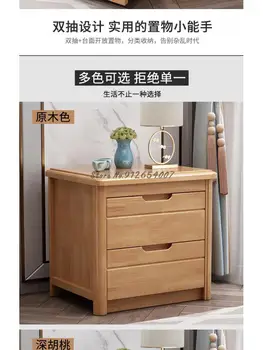 מעץ מלא שולחן ליד המיטה עץ גומי יומן צבע סיני מודרני אולטרה צר מיני אחסון קטן ליד המיטה ארון חדר השינה חינם