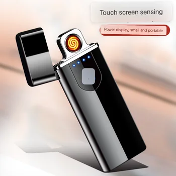 2023 מגע חדש USB מצית נטענת קל יותר Windproof USB אלקטרונית מצית סיגריה עשן אביזרים מתנה לפיד מצית