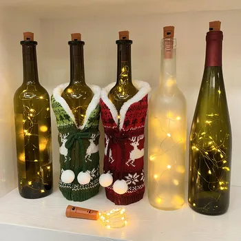 כוס יין הוביל חוטי נחושת מחרוזת אור 6pcs 2M הפקק בצורת פקק בקבוק המנורה על אורות חג המולד מסיבת חתונה, חג תפאורה