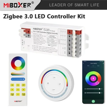 Zigbee 3in1 אור LED דימר בקר RF 2.4 G שליטה RGB/ RGBW/ RGBCCT Miboxer כלי-מיידית חינם חיווט עבור Alexa הבית של Google