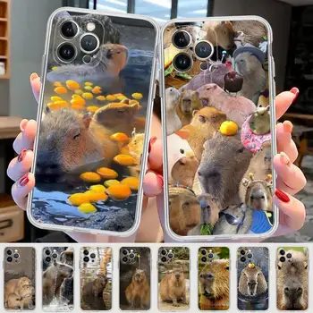 בעלי חיים מצחיק הקפיברה בלינג מקרה טלפון עבור iPhone 14 11 12 13 Mini Pro XS מקס כיסוי 6 7 8 פלוס XR-X SE 2020 Funda פגז