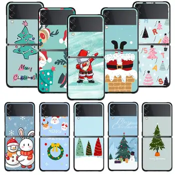 טלפון Case For Samsung Galaxy Z Flip 5 Z Flip 4 Z Flip3 5G Shell עבור Galaxy Z Flip כיסוי חג המולד שמח סנטה קלאוס
