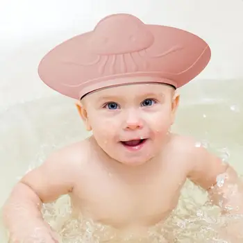 עין אוזן הגנה מקלחת כובע בטוח מתכוונן סנסציה הוכחה שמפו כובע לתינוקות, פעוטות מדוזה בצורת בגד ים לתינוקות