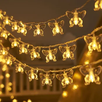 10 מד אור LED מחרוזת פרפר בועה כדור חג קישוט קטן אורות צבעוניים כוכבים בשמיים אווירה קישוט
