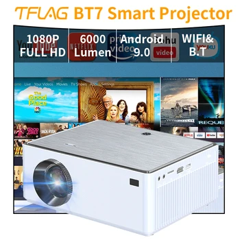 גלובל TFlag BT7 LED של מקרן יליד 1080P 2.4/5G WiFi אנדרואיד 9.0 וידאו 4K למקרן קולנוע ב. מ. וו הביתה Ofifice