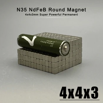 20/50/100/200Pcs גודל 4x4x3mm NdFeB מגנט למקרר N35 מגנטים ניאודימיום חזקים 4*4*3מ 
