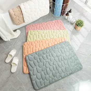 חדר האמבטיה שטיח האמבטיה קורל קטיפה Slip שאינם מחצלות רצפת השטיח סופג מים שטיח 3D מרוצף מובלט רגל שטיח חדר מקלחת שטיח