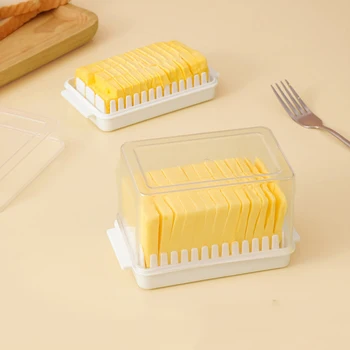 חמאה חיתוך התיבה חמאה קאטר מקרר הירקות במקרר מיכל אחסון אוטמים עם המכסה חמאה פיצול תיבת תיבת אחסון