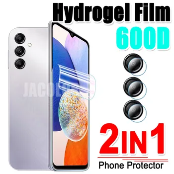 2in1 כיסוי מלא Hydrogel סרט על Samsung Galaxy A14 5G A34 A24 4G Samsumg Galaxi 34 24 14 5 4 G מימי מגן מסך 600D