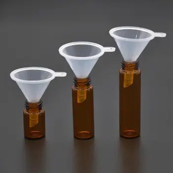 5Pcs מיני משפך מעשיים לשימוש חוזר, פה קטן נוזל שמן משפך פלסטיק דליפת הוכחה שמן בושם מהנה יותר עבור המעבדה בקבוקים