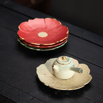 לוטוס מזל סיר נושא קונג פו ערכת תה קומקום תה מגש תה סיני טקס אביזרים ביתיים במבוק תה מגש המגש