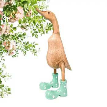 ברווז פיסול עם מגפי גשם הבחין מגפי גומי, מגפי שרף ברווז פסלון ברווז פסל עם מגפיים גן עיצוב עבור מסיבת חצר