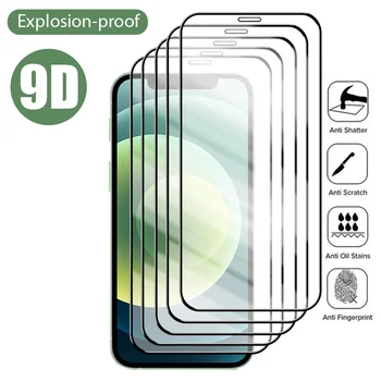 5PCS מלא מכסה זכוכית עבור iphone 14 13 Pro מקס 12 11 6 6 7 8 פלוס SE מגן מסך זכוכית עבור iphone 13 12 mini X XS מקס XR