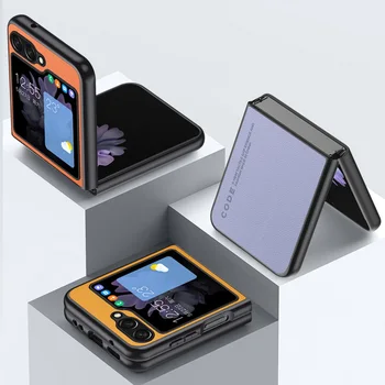 עבור Samsung Galaxy Z 5 Case Flip עור הטלפון כיסוי עבור Samsung ZFlip 3 Flip4 Flip3 Flip5 5G כיסוי חסין זעזועים רך מסגרת Fundas