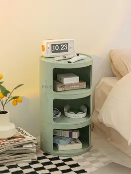 נורדי ליד המיטה שולחן עגול מיני קטנות ארון אחסון Multi-layer יצירתי פשוטה ארון לאחסון