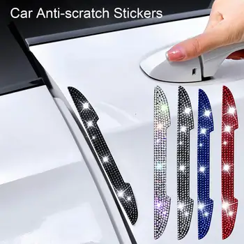 8Pcs בלינג המכונית המראה Anti-Scratch מדבקות אוטומטי ידית הדלת קצה שומרים אנטי-התנגשות רצועת מדבקות לרכב העיצוב החיצוני