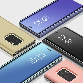 חכם המראה Flip Case עבור Samsung Galaxy A02 A12 A52 A72 A31 A51 A71 J3 J5 J-7 2016 A3-A5, A7 2017 J6 J4 A6 A8 בנוסף 2018 כיסוי