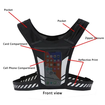 רעיוני פועל תרמיל קל משקל ספורט ריצת אפוד טלפון נייד, כרטיסי תיק ריצה שביל-Ultra-אור 1 ליטר מים שק