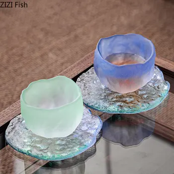יצירתי הקרחון כוס תה כוס סאקי יפני כוס המשרד תה של אחר הצהריים כוס ספל שתייה להגדיר טקס התה אביזרים הביתה ערכת תה