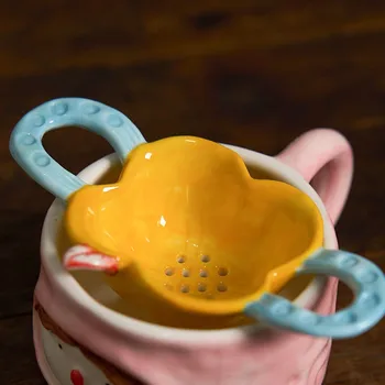 קרמיקה פרח תה מסננת -עבודת יד תה Fliter אביזרים יצירתיים-תה Infuser