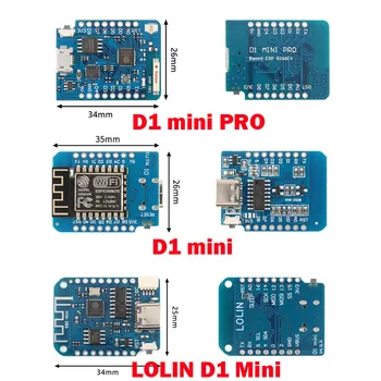 WeMos LOLIN D1 Mini Pro NodeMcu Lua WIFI אינטרנט של הדברים, IOT פיתוח המנהלים מודול ESP-12ו ESP8266 CH340G TYPE-C כבל USB