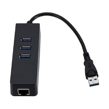 USB3.0 Gigabit Ethernet Adapter 3 יציאות USB כרטיס רשת Rj45 Lan עבור Macbook שולחן העבודה של Mac