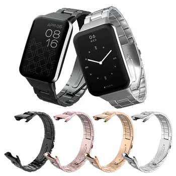 מתכת לצפות רצועה על Mi Band 7 Pro 304 נירוסטה שלוש-חרוז Smartwatch אביזרים עבור Xiaomi צמיד 7 Pro Watchbands