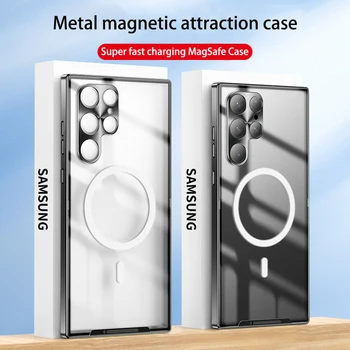 קסם מגן Ultrathin Metal Case For Samsung Galaxy Note20 S22 S21 S23 אולטרה Note10 בנוסף S20 פה חלבית שקוף הכיסוי האחורי.