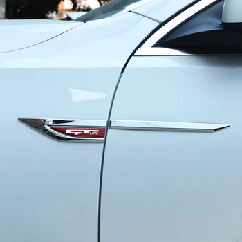2pcs/Set המכונית הפגוש נירוסטה מדבקה מדבקות דגם המכונית סמל חיצוני לקשט אביזרים עבור קיה GT קו GTI GT הרכב