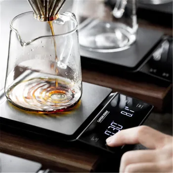 CAFEDE KONA דיגיטלי חכם קפה מידה טיימר אלקטרוני בקנה מידה דיוק מטבח Scale מזון עמיד למים במשקל איזון 3KG/0.1 g