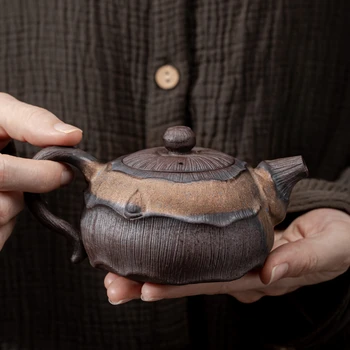 לוטוס קומקום סיני חדש בעבודת יד קשה כלי חרס Teaware קרמיקה וינטג 'קונג פו ערכת תה תה לבן תה רוק Pu' er יחיד חשיש