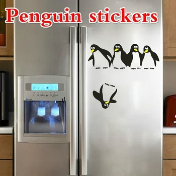 1Pcs פינגווין מצחיק מטבח מקרר DIY מדבקת מדבקות חדר האוכל מטבח דקורטיביים קיר מדבקות לקישוט הבית