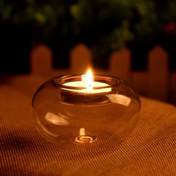 זכוכית עגול חלול תלוי אור הנר מחזיק פמוט מסיבת שנה החדשה בבית עיצוב שולחן חתונה Tealight אספקת אמנות קישוט