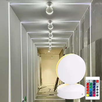 12W חיצוני עמיד למים LED מנורת קיר רכוב משטח צר קרן פמוט קיר המלון מרפסת פרוזדור אדן חלון האור