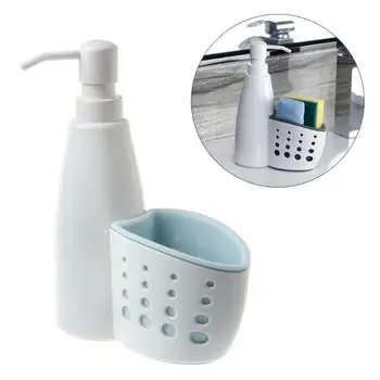 שני-In-one מתקן אחסון תיבת פונקציה רב נוזל ניקוי מיכל ספוג Drainboard מחזיק סבון ניקוי המתלה.