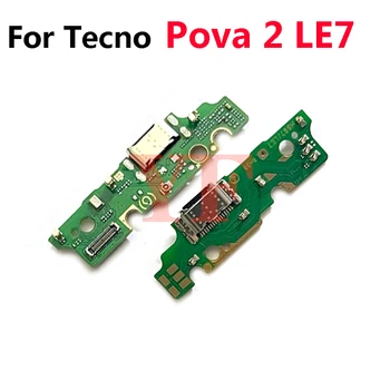 על Tecno Pova 2 3 LD7 LE7 LF7n LF7 USB לוח מטען טעינת Dock יציאת מחבר להגמיש כבלים