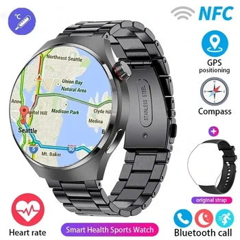 2023 חדש NFC גברים של שעון חכם Bluetooth שיחה GPS תנועה לאתר שעון חכם לחץ דם ניטור טמפרטורה חכמה גברים לצפות