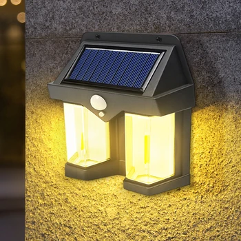 עתיק מופעל סולארית מנורת קיר עם חיישן תנועה וינטאג', רטרו LED להט טונגסטן הנורה לחיצוני קישוט הגן