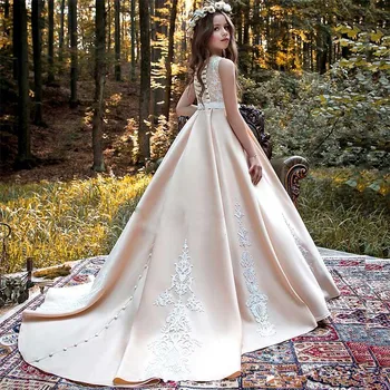 שכבות טול שמלת נשף ילדה פרח שמלת אירוע מיוחד עבור שמלת חתונה שמלות תחרות ראשונה שמלות קודש